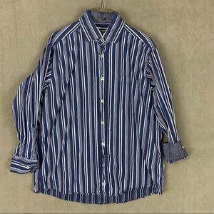 Bugatchi Uomo Men's M Classic Fit Long Sleeve Hidden Button Down Flip Cuff Shirt